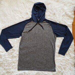 Sodo Apparel Hoodie Men Large Heather Grey Blue Solux Stretch Performance Tech